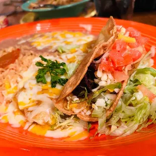 a plate of mexican food