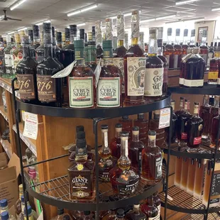 shelves of various types of liquor