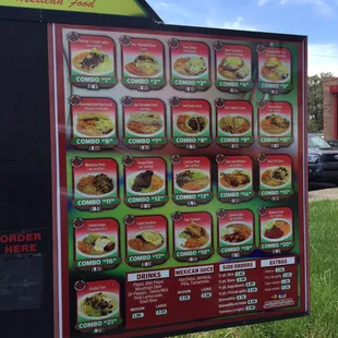 Drive thru menu
