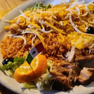 #26 Combo: Chicken Flauta &amp; Carnitas w/beans and rice