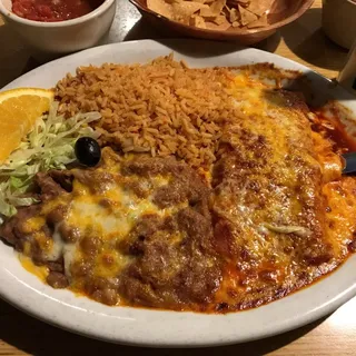 A. Cheese Enchilada, Rice and Beans Lunch Special