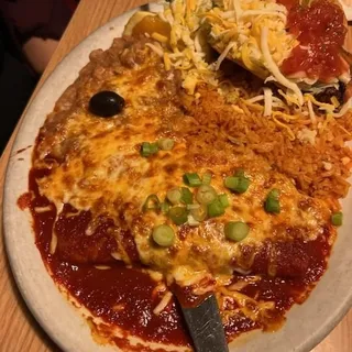 2. Chicken Enchilada Combo Plate