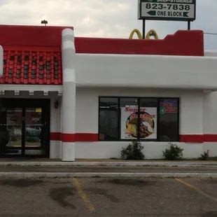 the front of the restaurant