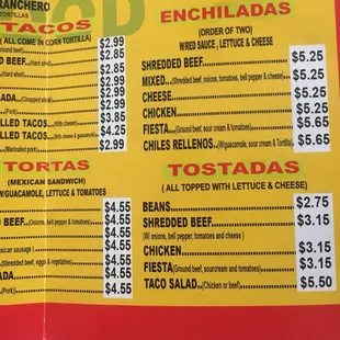 menu, pizza