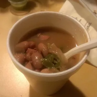 $6.00 get you for tacos and a side of beans