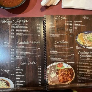 a menu for a restaurant