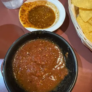 regular and habanero salsa