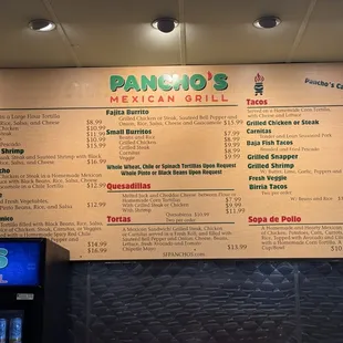 Current menu - dec 2025