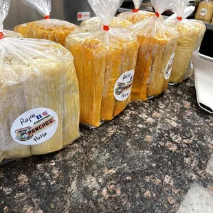 Fresh tamales available on the weekends. Beef or chicken.