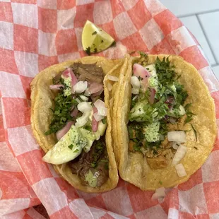 Barbacoa and Chicken Taco