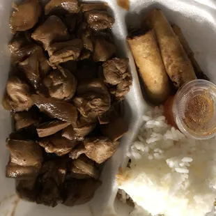 Pork and chicken adobo!