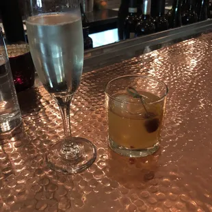 Prosecco and an Old Fashioned