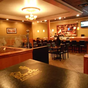 the inside of a restaurant