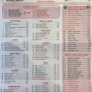 menu