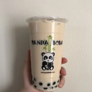 Jasmine milk tea with boba