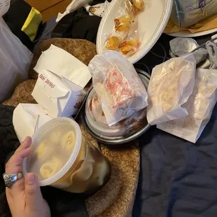 Spring Roll, Wonton Soup, Combination Fried Rice, General Tso's Chicken