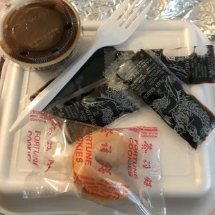 People said they didn't get a fortune cookie or utensils