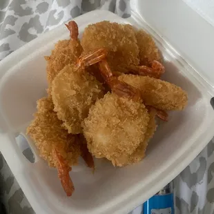 Supposed to be fried shrimp  these look like the Gordon fisherman shrimp in the frozen section in our grocery store Combo A