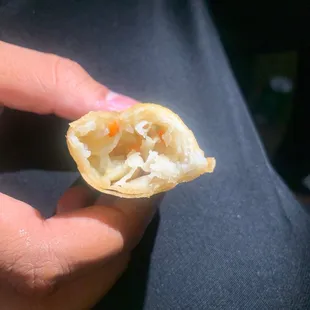 What in the egg roll???? Out of pocket do y'all see this egg roll or lack there of
