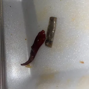 a piece of food left in the sink