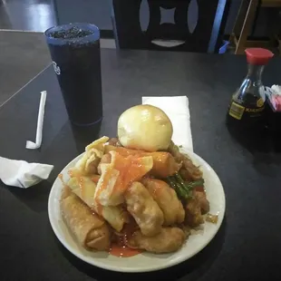 a plate of food on a table