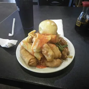 a plate of food on a table