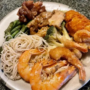 New lunch buffet items: shrimp and steak