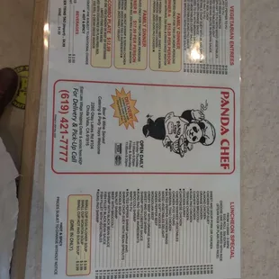 Menu!!