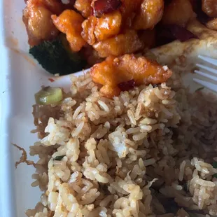 Dinner Orange Chicken with Chicken Fried Rice