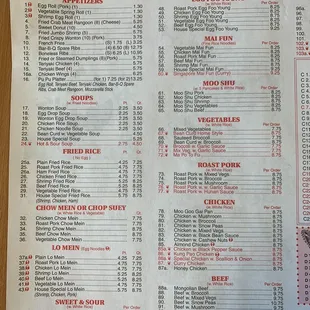 New menu for 2021