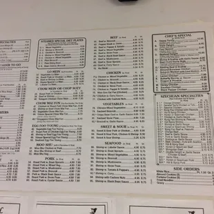 menu for panda in eastpointe