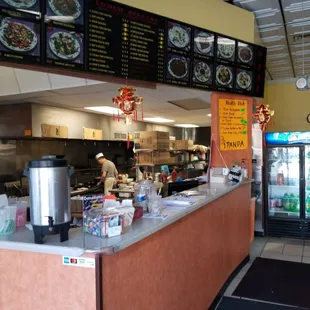 the counter and menus