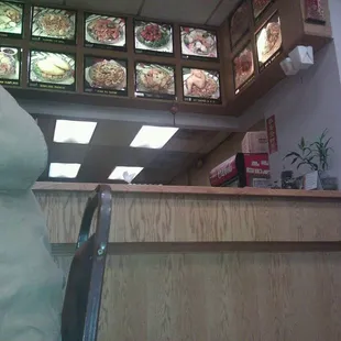 a person standing in front of the counter