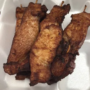 Chicken on a stick.