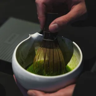 Hand whisked ceremonial grade matcha made to perfection.