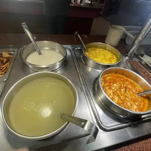 Weekend lunch buffet items...soups.