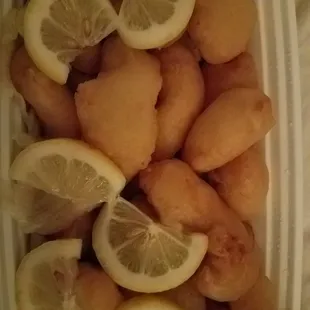 Lemon chicken - it looks very doughy but is actually quite nice. Sauce not pictured.