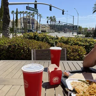 My view from the outdoor seating