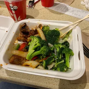 Angus steak and veggies