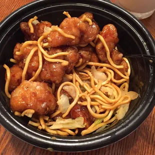Orange chicken with lo mein