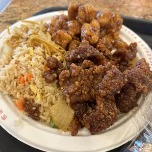 Beijing Beef and Orange Chicken