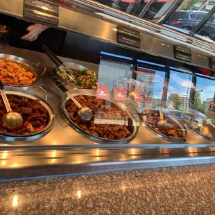 a variety of food items on display