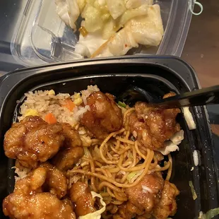 a close up of a meal in a plastic container