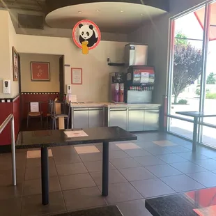 the inside of a restaurant