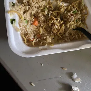 I found a piece of trash in my food and I took it out and put it in the side after I threw up