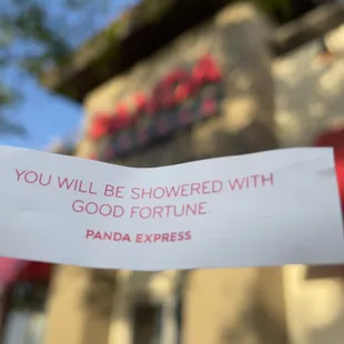 you will be showered with good fortune