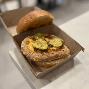 Orang chicken sandwich