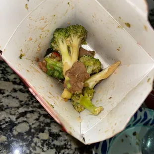 Sad looking broccoli beef