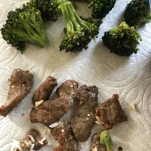 Amount of beef in the order.