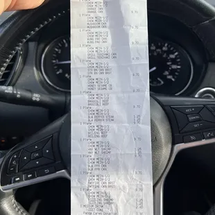 Receipt from my order today. This is why I was parked and I ain't even mad about it.